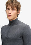 Superdry Essentials Wool Blend Half Zip Sweater, Iron Grey Marl