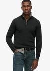 Superdry Essentials Cotton Half Zip Sweater, Charcoal Marl
