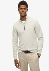 Superdry Essentials Cotton Half Zip Sweater, Light Grey
