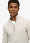 Superdry Essentials Cotton Half Zip Sweater, Light Grey