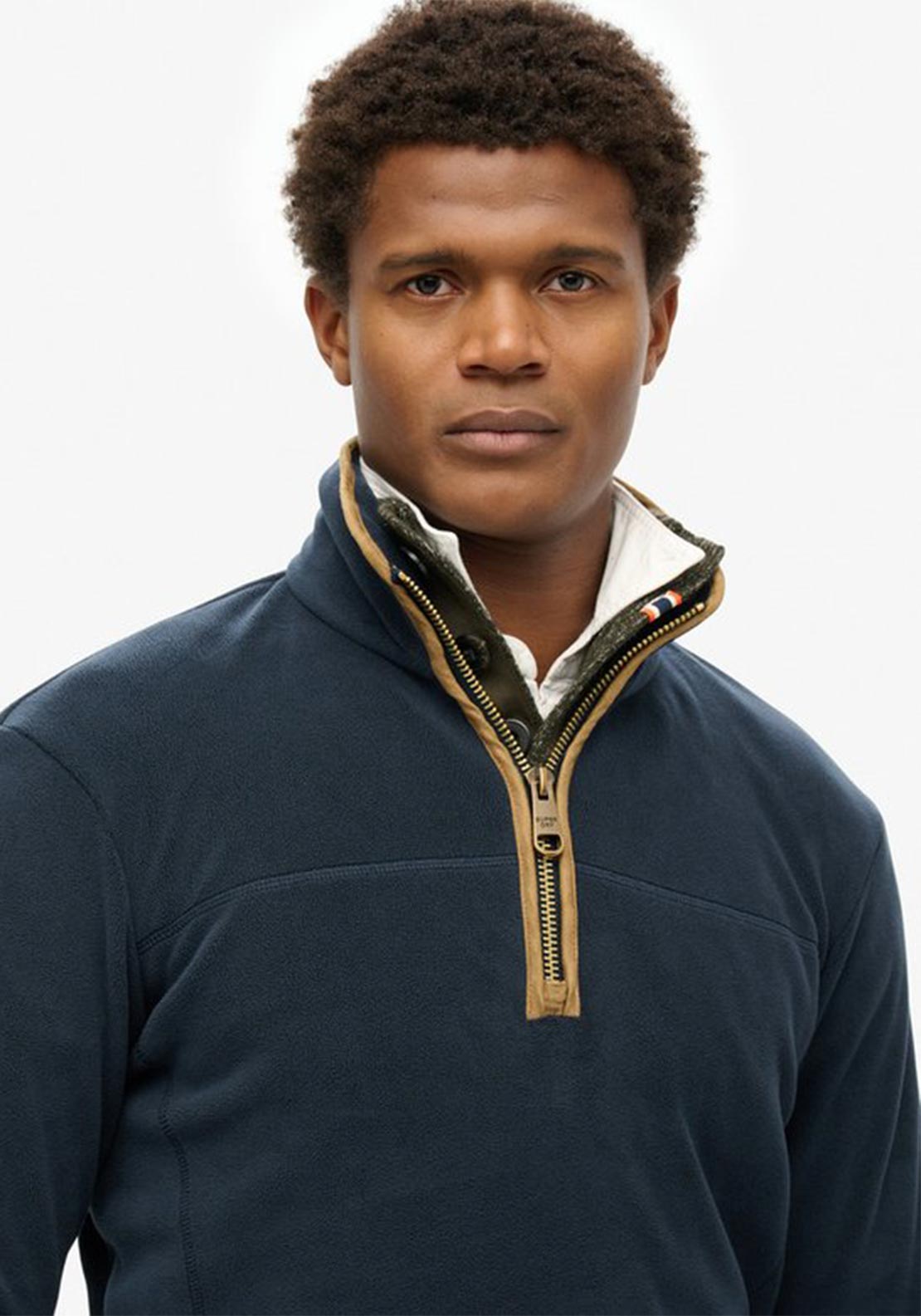 Superdry Estate Half Zip Fleece, Eclipse Navy