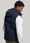 Superdry Everest Hooded Puffer Gilet, Nordic Chrome Navy