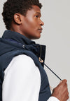 Superdry Everest Hooded Puffer Gilet, Nordic Chrome Navy