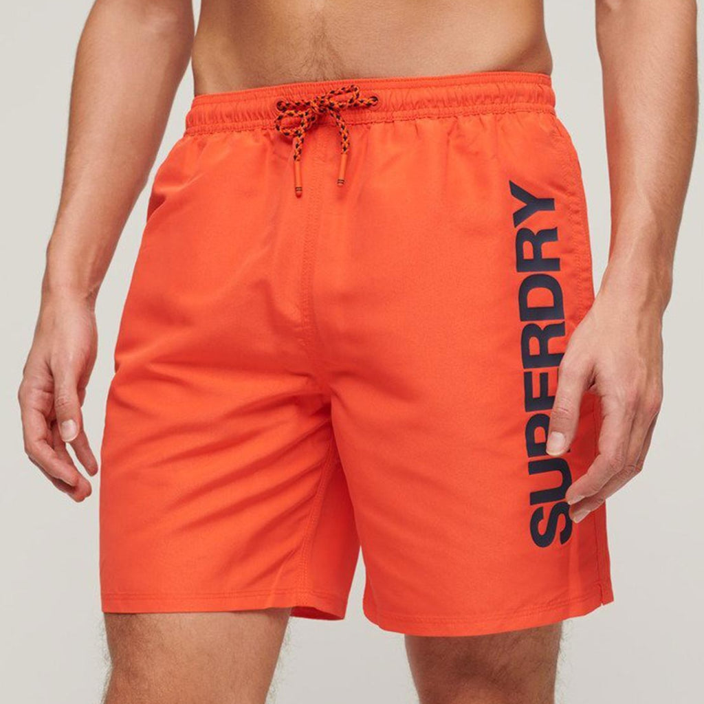 Superdry Graphic 17” Swim Shorts, Cherry Tomato Red McElhinneys