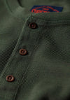 Superdry Henley Waffle Knit Long Sleeve T-Shirt, Olive