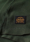 Superdry Henley Waffle Knit Long Sleeve T-Shirt, Olive
