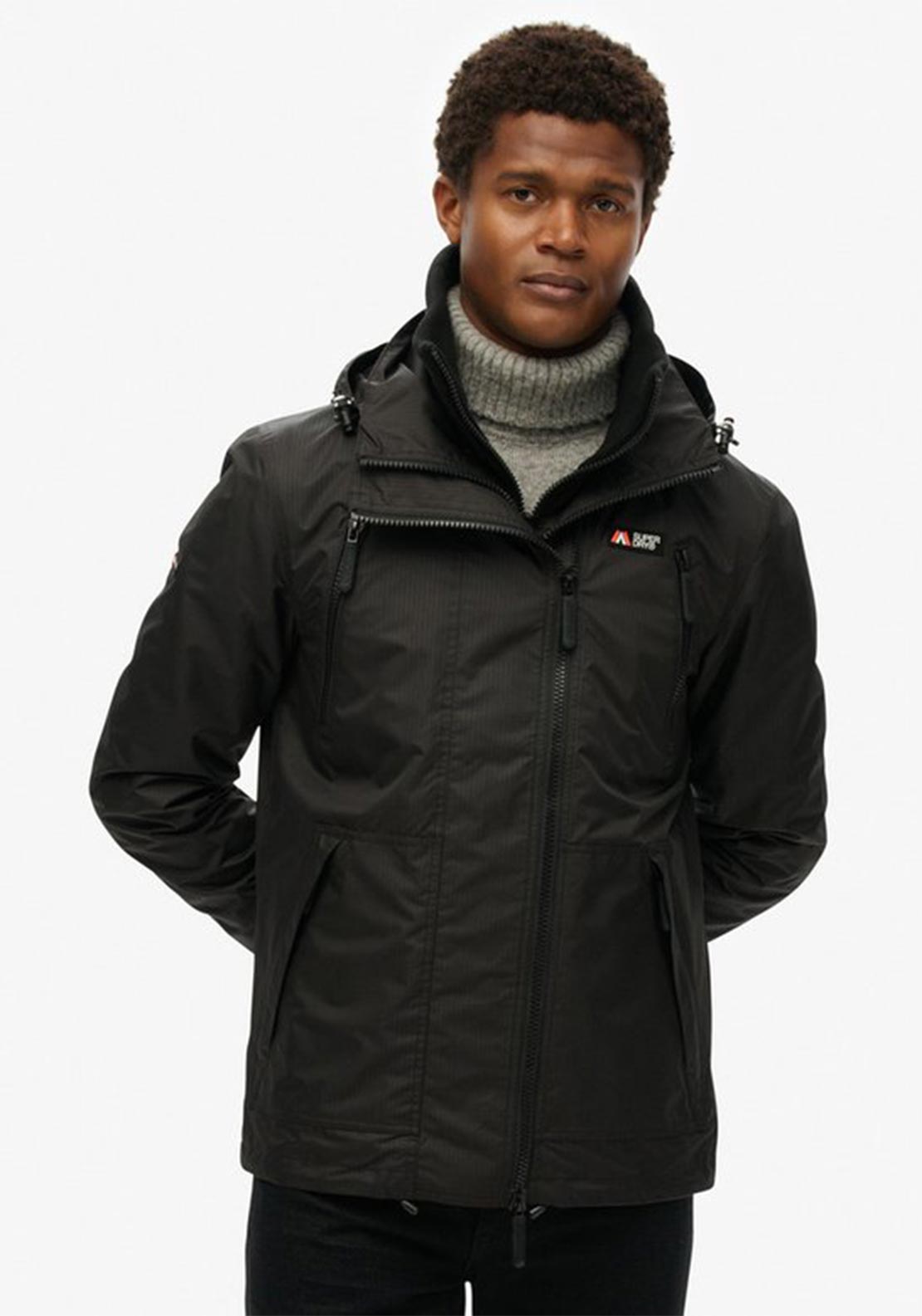 Superdry Hooded Mountain Windbreaker Jacket, Black