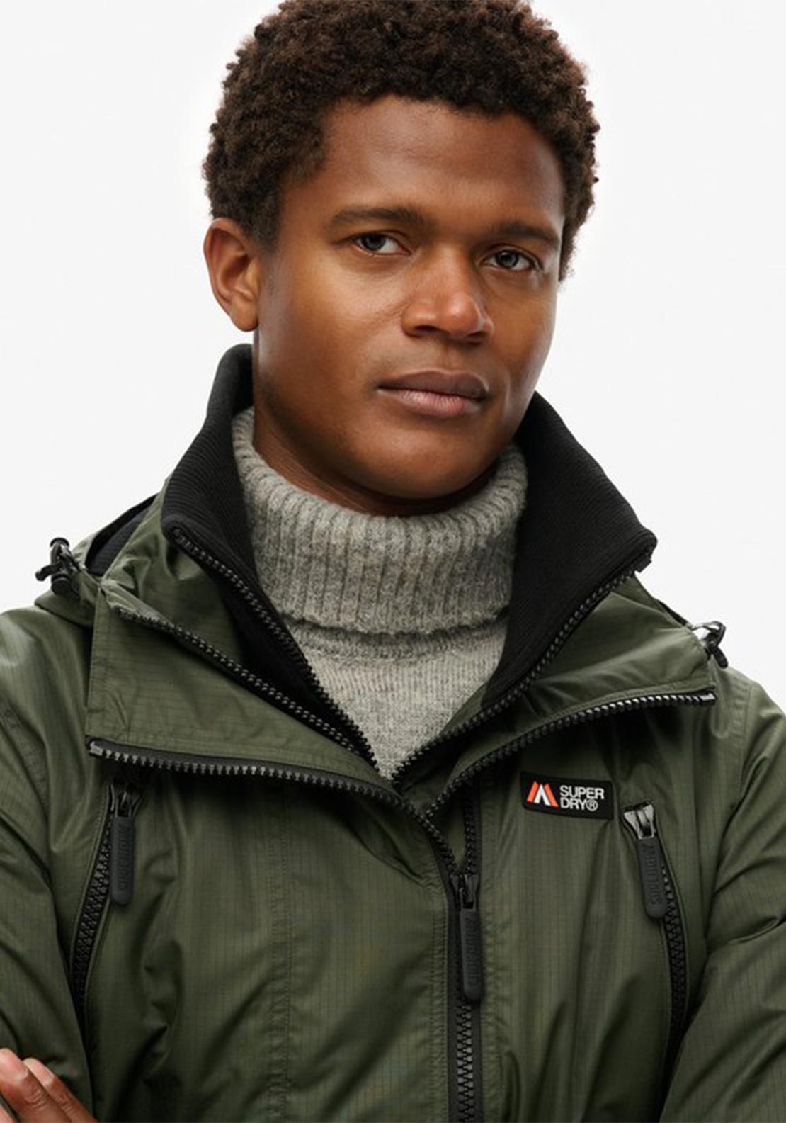 Superdry Hooded Mountain Windbreaker Jacket, Olive Green