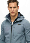 Superdry Hooded Softshell Trekker Jacket, Heritage Washed Blue