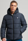 Superdry Hooded Sports Puffer Jacket, Eclipse Navy