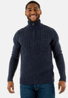 Superdry Jacob Cable Knit Half Zip Jumper, Blue