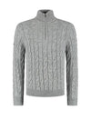 Superdry Jacob Cable Knit Half Zip Jumper, Grey