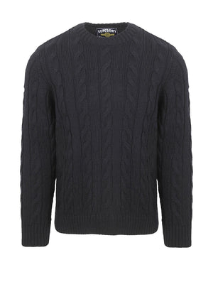 Superdry Jacob Cable Knit Jumper, Navy