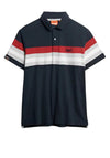 Superdry Lightweight Stripe Polo Shirt, Navy
