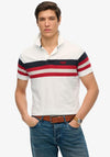 Superdry Lightweight Stripe Polo Shirt, White