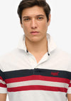 Superdry Lightweight Stripe Polo Shirt, White