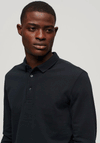 Superdry Long Sleeve Pique Polo Shirt, Eclipse Navy