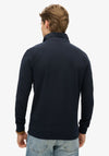Superdry Long Sleeve Pique Polo Shirt, Eclipse Navy