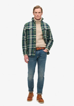 Superdry Merchant Heavy Checked Overshirt, Green