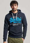 Superdry Neon Vintage Logo Hoodie, Eclipse Navy