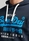 Superdry Neon Vintage Logo Hoodie, Eclipse Navy