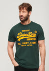 Superdry Neon Vintage Logo T-Shirt, Enamel Green
