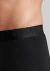 Superdry 3 Pack Organic Cotton Logo Waistband Boxers, Black
