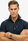 Superdry Oxford Short Sleeve Shirt, Eclipse Navy