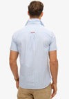 Superdry Oxford Stripe Short Sleeve Shirt, Broker Blue