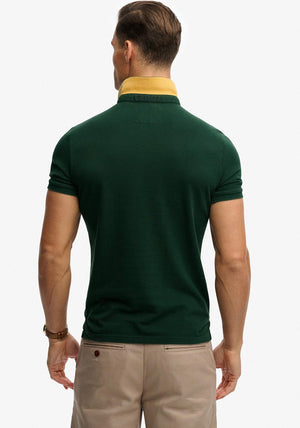 Superdry Pique Monogram Polo Shirt, Enamel Green