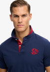 Superdry Pique Monogram Polo Shirt, Navy