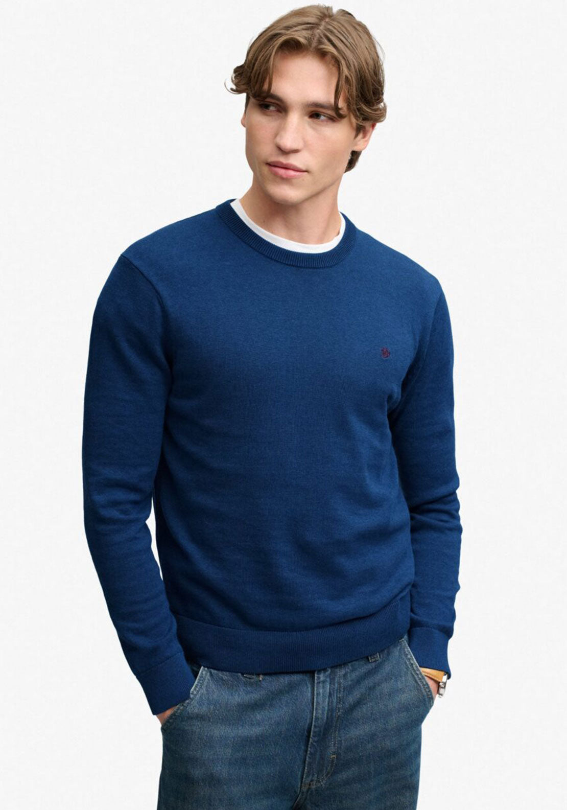 Superdry Prep Essential Sweater, Pilot Blue Marl