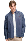 Superdry Preppy Oxford Shirt, Indigo Blue Chambray