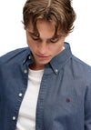 Superdry Preppy Oxford Shirt, Indigo Blue Chambray