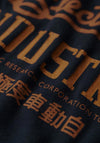 Superdry Ringer Workwear Graphic T-Shirt, Eclipse Navy & Athletic Grey Marl