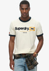 Superdry Ringer Workwear Graphic T-Shirt, Vintage Cream