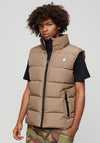 Superdry Sports Puffer Gilet, Fossil Brown