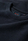 Superdry Textured Crew Neck Knit Jumper, Eclipse Navy Heather
