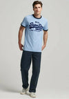 Superdry Tonal Vintage Logo T-Shirt, Halifax Blue & Eclipse Navy