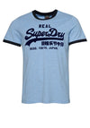 Superdry Tonal Vintage Logo T-Shirt, Halifax Blue & Eclipse Navy