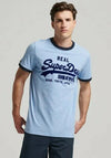Superdry Tonal Vintage Logo T-Shirt, Halifax Blue & Eclipse Navy