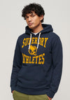 Superdry Track & Field Athletic Graphic Hoodie, Blue Navy