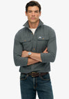 Superdry Trailsman Flannel Shirt, Grey Green