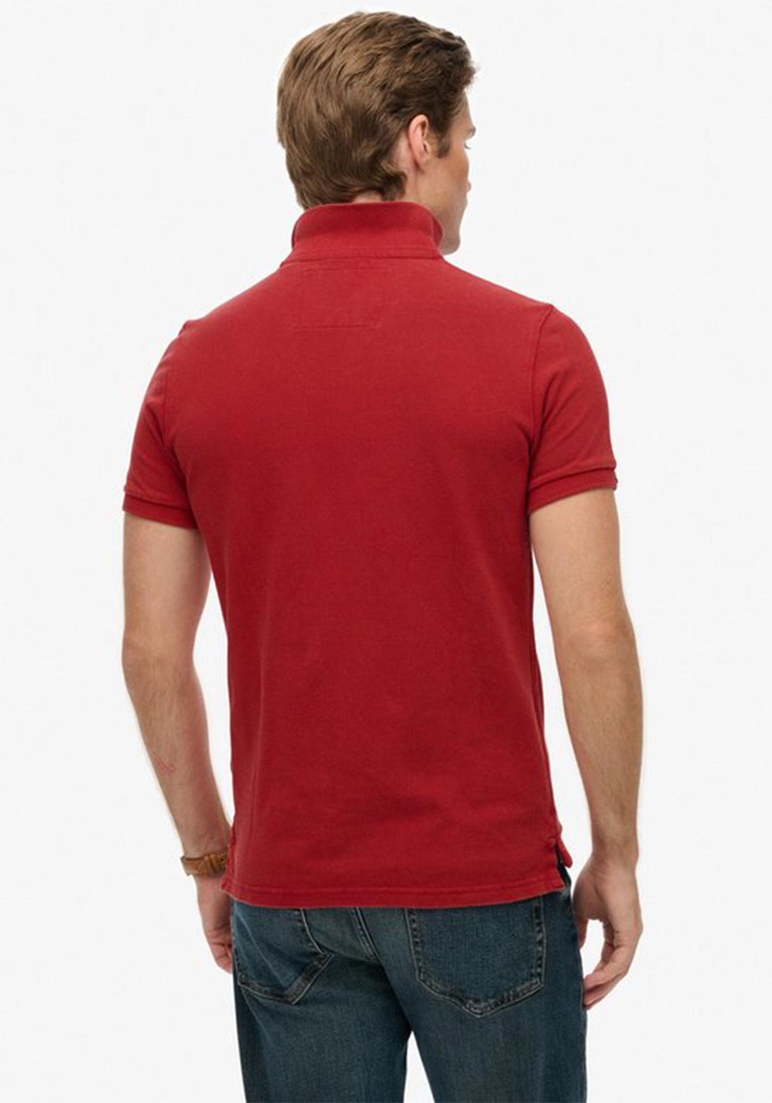 Superdry Vintage Athletic Embroidered Polo Shirt, Preppy Red
