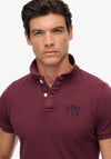 Superdry Vintage Athletic Embroidered Polo Shirt, Wine