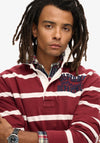 Superdry Vintage Athletic Rugby Polo Shirt, Rich Burgundy & Cream