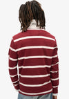 Superdry Vintage Athletic Rugby Polo Shirt, Rich Burgundy & Cream