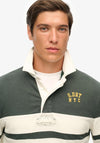 Superdry Vintage Athletic Stripe Rugby Shirt, Green