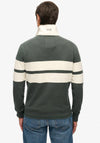 Superdry Vintage Athletic Stripe Rugby Shirt, Green