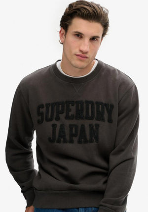 Superdry Vintage Athletic Tonal Sweatshirt, Charcoal Grey
